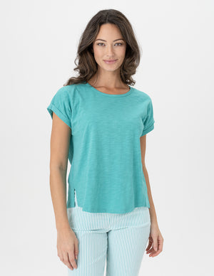 Cotton Short Sleeve Slub Top