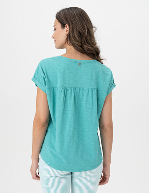 Cotton Short Sleeve Slub Top