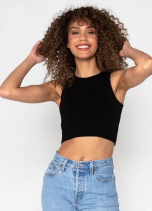 Open image in slideshow, Bamboo High Neck Crop Top
