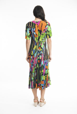Leaf Print "Nicossia" Dress
