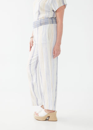 Pull-On Linen-Blend Pants