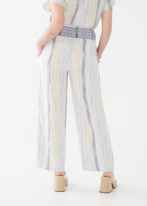 Pull-On Linen-Blend Pants