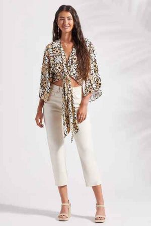 Open image in slideshow, Printed Kimono Top with Front Tie
