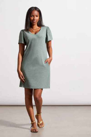Open image in slideshow, Cotton Flutter Sleeve Dress with Pockets
