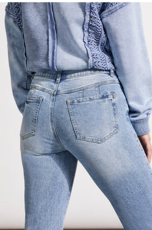 "Sophia" Denim Applique Microflare Jeans