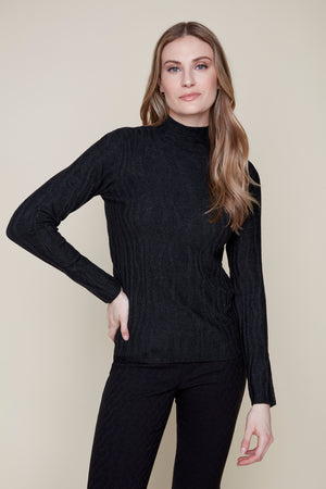 Open image in slideshow, Mock Neck Bottom Detail Sweater
