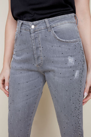 Slim Ankle Jean with Rhinestones