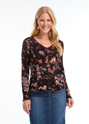 Open image in slideshow, Printed V-Neck Top
