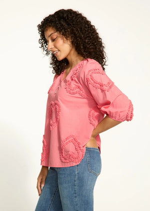 Heart Embellished Cotton Blouse