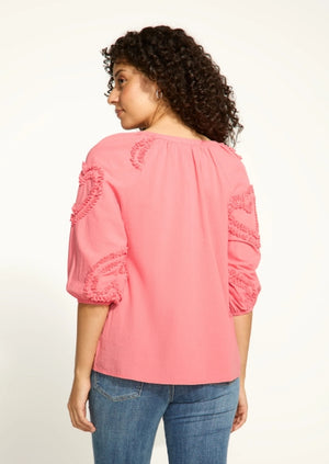 Heart Embellished Cotton Blouse