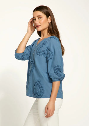 Heart Embellished Cotton Blouse