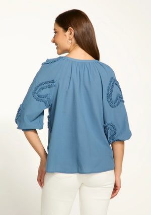Heart Embellished Cotton Blouse