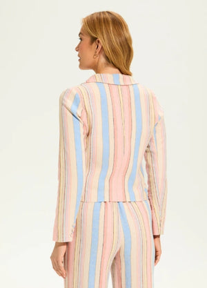 Aperol Stripe Yarn Dye Striped Crop Blazer