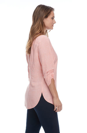 Open image in slideshow, Horizontal Stripe Scoop Neck Blouse
