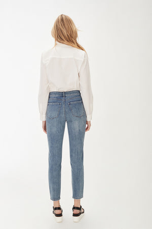 Olivia Ankle Embroidered Floral Design Jean