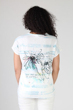 Flower Print Short Sleeve Top
