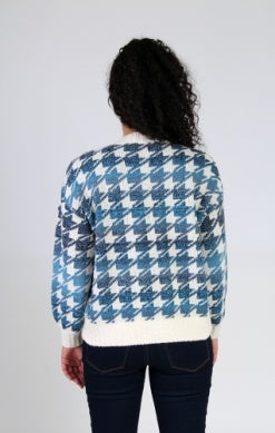 Houndstooth V-Neck Sweater