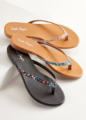 Open image in slideshow, Charlie Paige Floral Print Thong Sandal - 408757C
