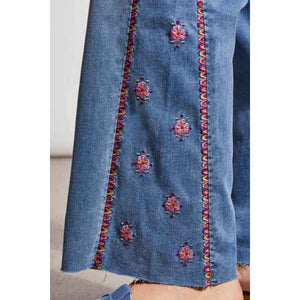 Brooke Hip Hugging Jeans with Side Embroidery