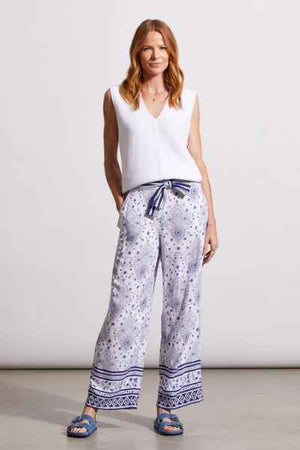 Open image in slideshow, Printed Pull-On Ankle Pant with Waist Tie
